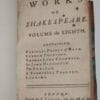 5 Volume Works of Shakespeare Tonson c.1735