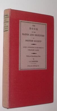 The Book of the Ranks and Dignities of British Society Jonathan Cape 1924