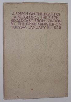 A Speech On The Death Of King George The Fifth 1936