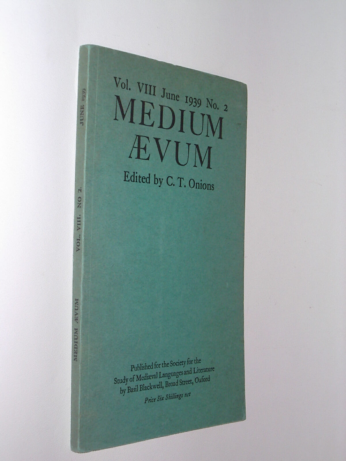 Medium Aevum Volume VIII June 1939 No. 2 - HC Books