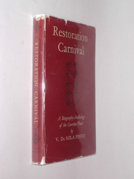 Restoration Carnival The Courtier Poets De Sola Pinto Folio Society 1954