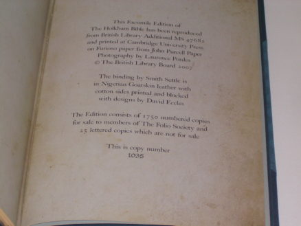 The Holkham Bible Folio Society Limited Edition 2007 - Image 3