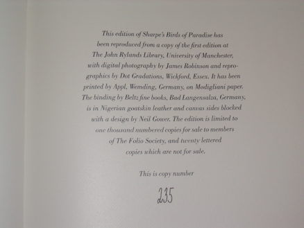 Birds Of Paradise Richard Sharpe Folio Society Limited Edition 2011 - Image 5