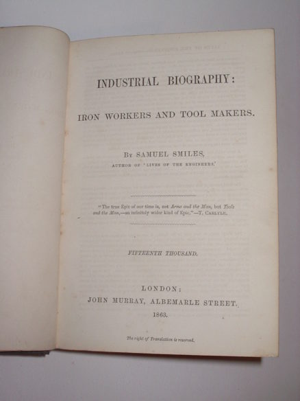 Industrial Biography Iron Workers and Tool Makers Smiles Murray 1863 - Image 2
