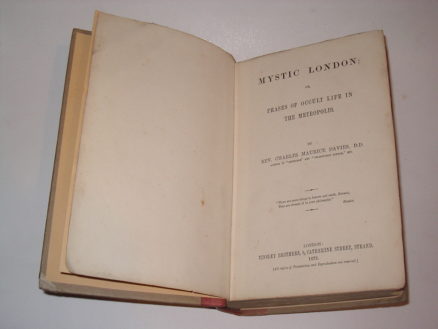 Mystic London or Phases of Occult Life In The Metropolis Davies 1875 - Image 2